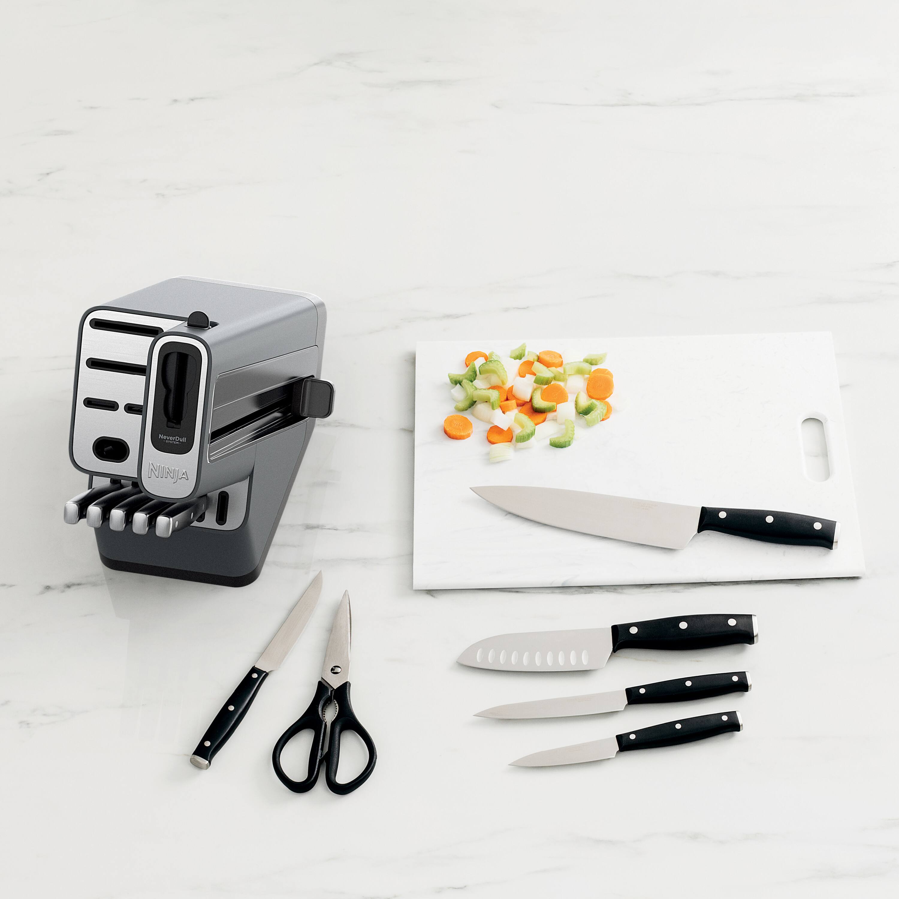 Alt View 4. Ninja - Ninja Foodi NeverDull Essential 12-Piece Knife System with Built-in Sharpener - Gray.