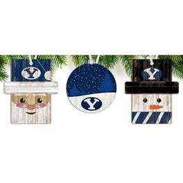 Fan Creations - BYU Cougars 3-Pack Ornament Set - Multicolor