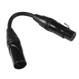 HQRP - DMX 3-Pin XLR Female to 5-Pin XLR Male Adapter Cable 6 in Stage Lighting Turnaround - Black