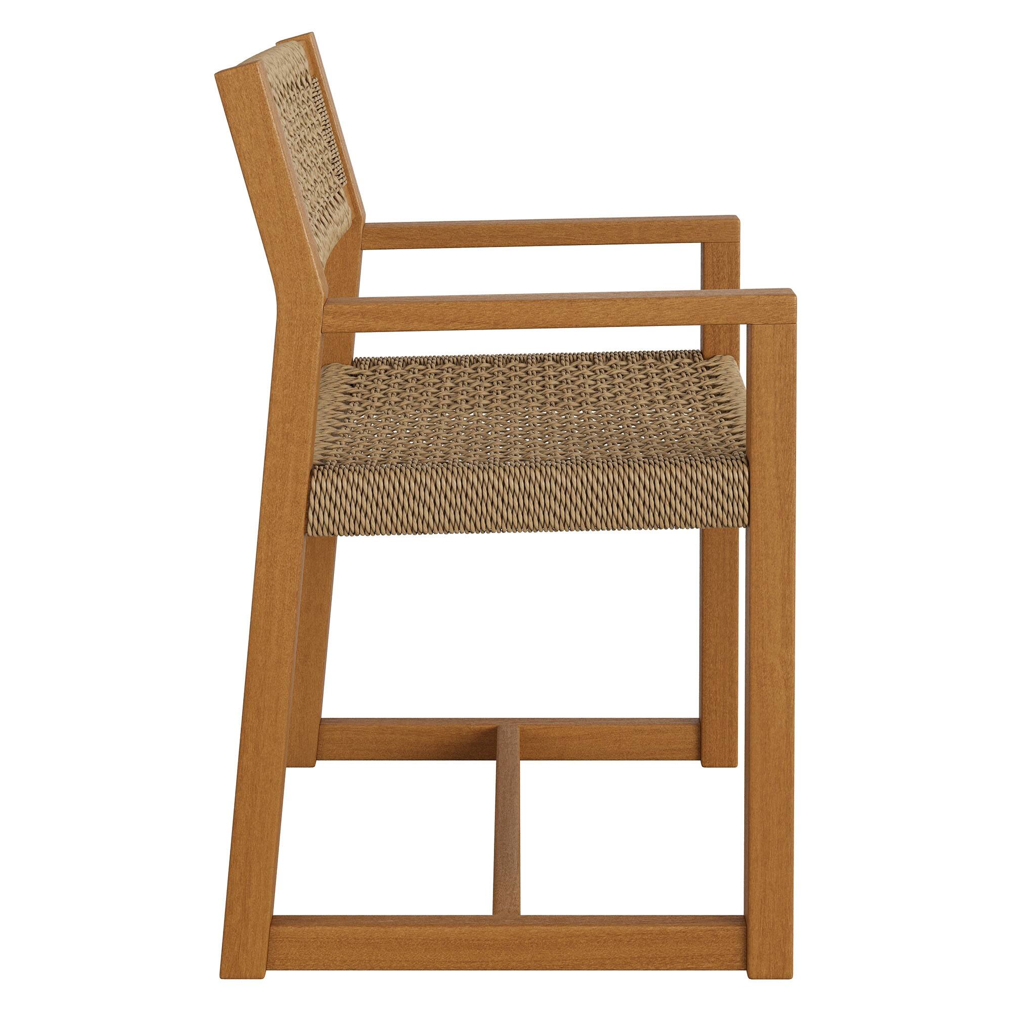 Alt View 2. Modway - Reed Outdoor Teak Wood Rattan Dining Chair by Modway - Natural.