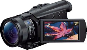 Sony - AX100 4K HD Flash Memory Premium Camcorder - Black - Angle_Zoom