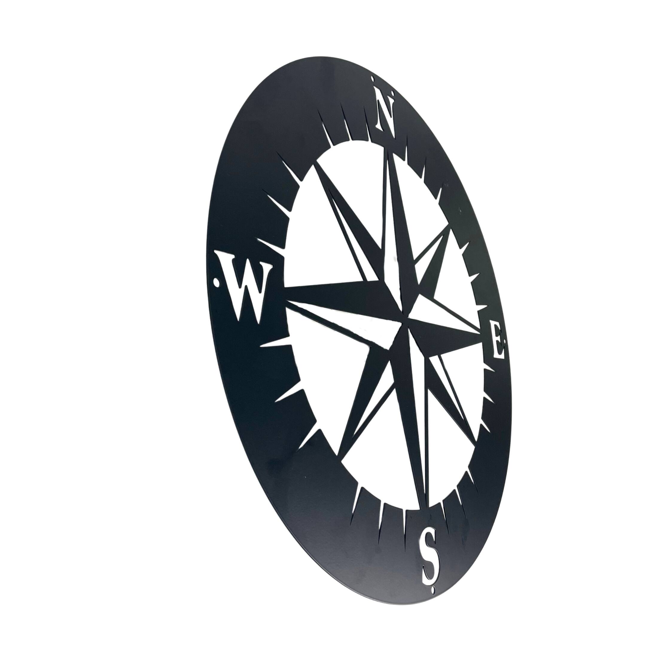Alt View 1. Chesapeake Bay - Metal Compass Rose Wall Art – 15.5 Inch, Nautical Décor, Home Accent - Black.