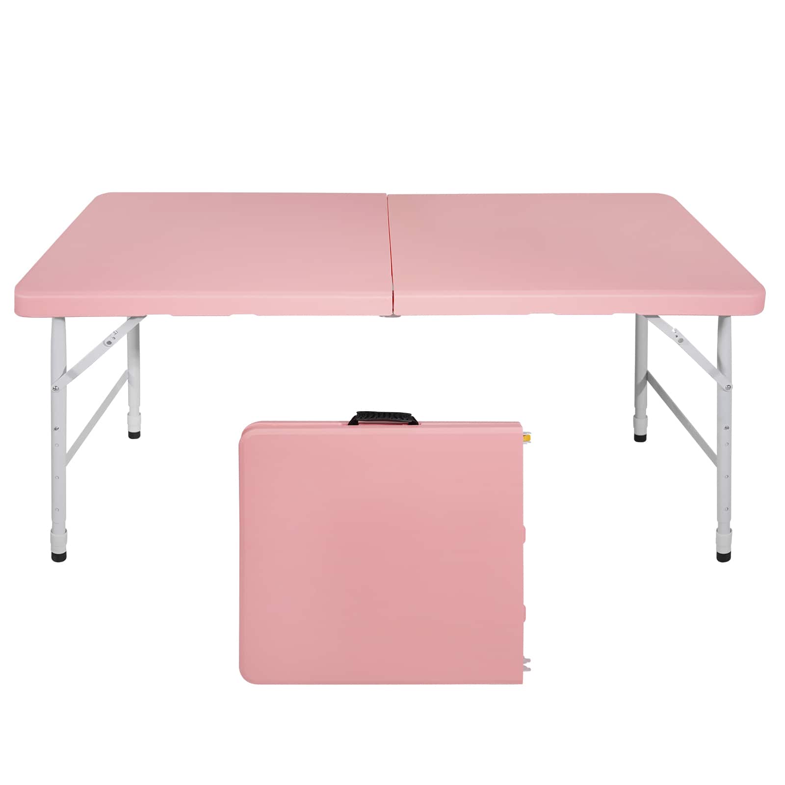 ELEMENT ACE - 4ft Folding Table, Portable Plastic Table for Camping, Picnics, Parties, High Load Bearing Foldable Table - Pink