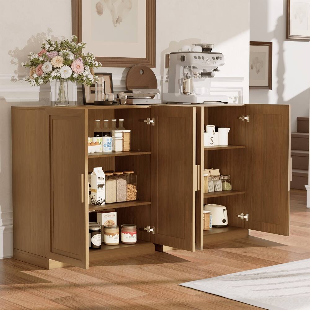 Left. Lirago - Multipurpose Walnut Solid Wood Storage Cabinet  36"H x16"D x31" Accent Cabinet - Walnut.