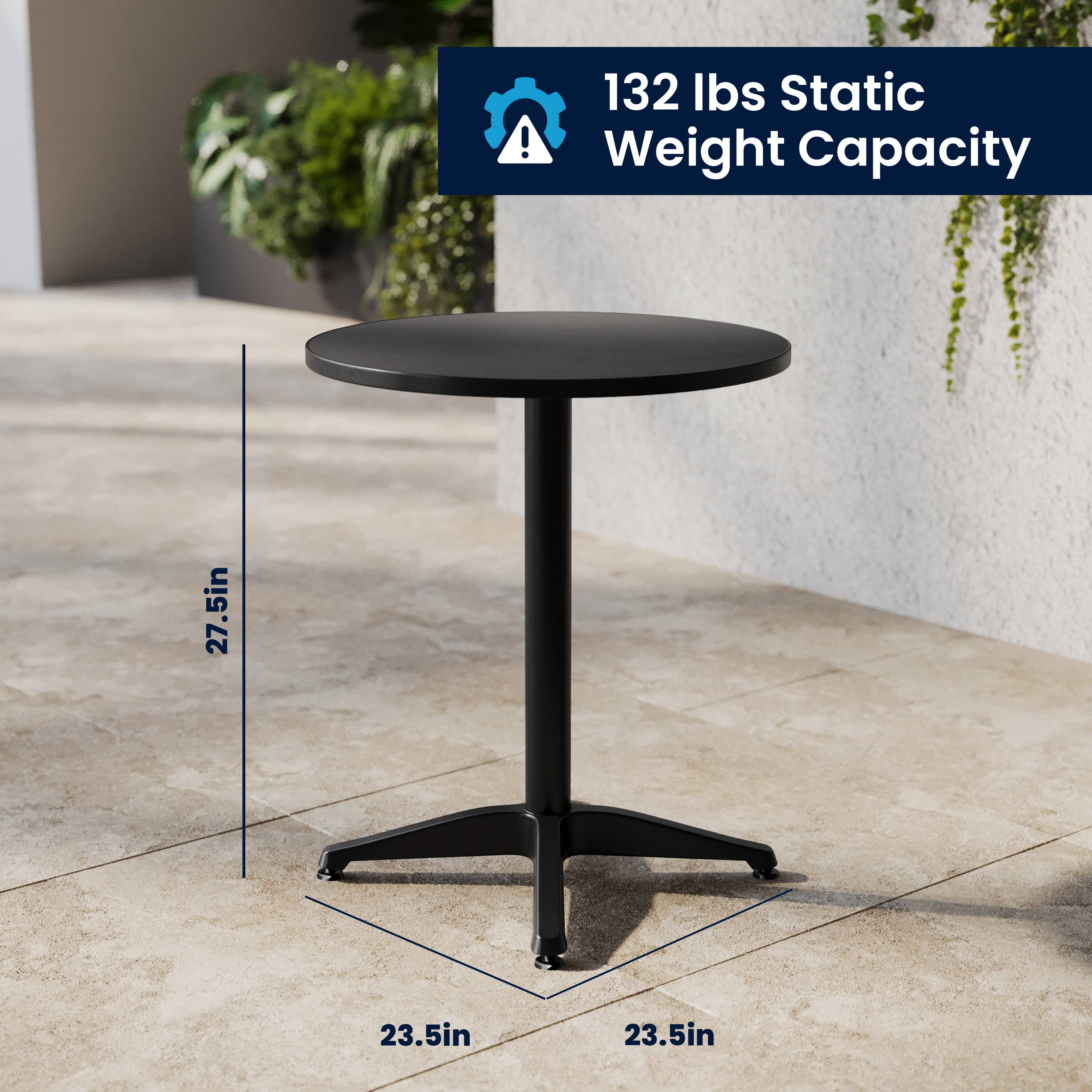 132 lbs Static Weight Capacity  
27.5in  
23.5in  
23.5in
