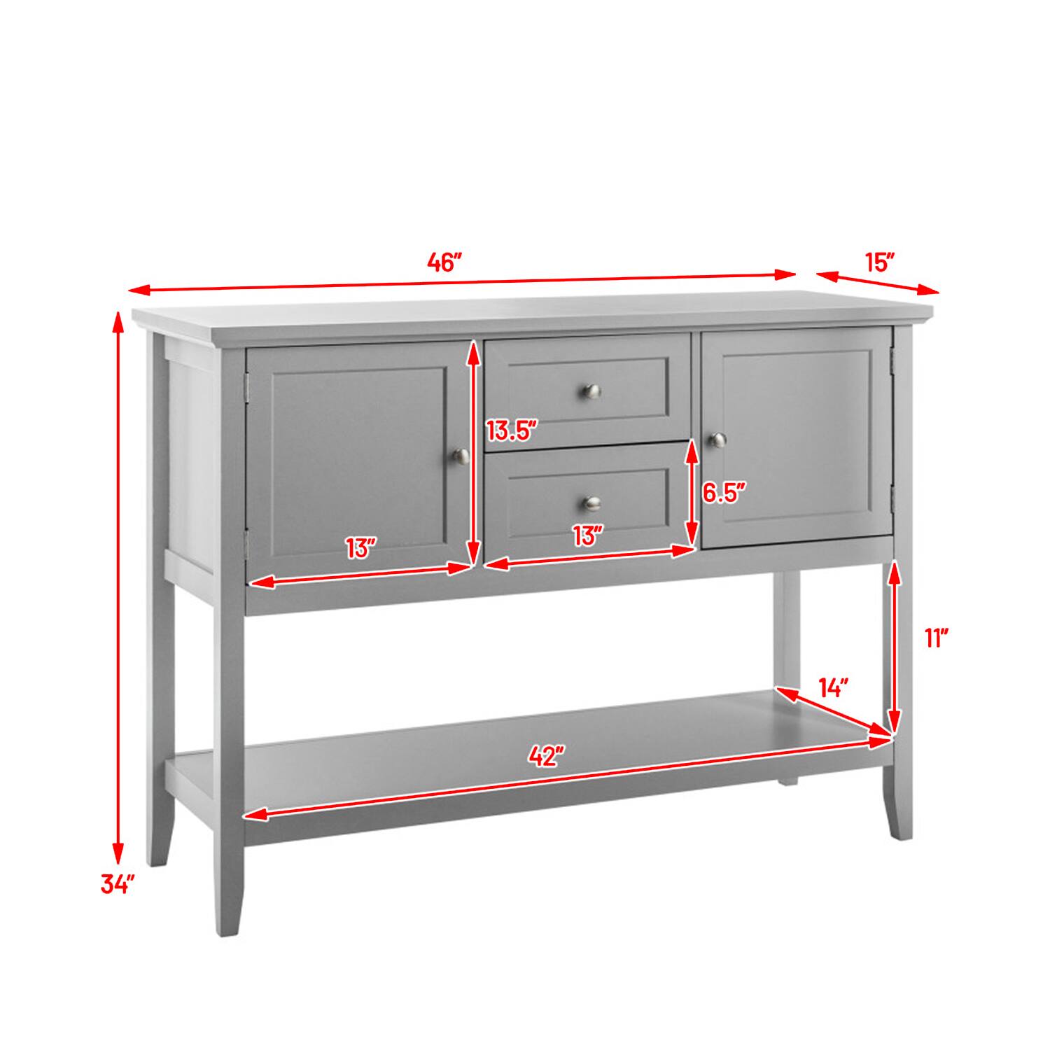 46" 15" 13.5" 13" 13" 6.5" 11" 14" 42" 34"