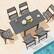 Alt View 1. Costway - 31.5"-63" Expandable Patio Dining Table for 4-6 Person with Slatted Tabletop - Dark Grey.