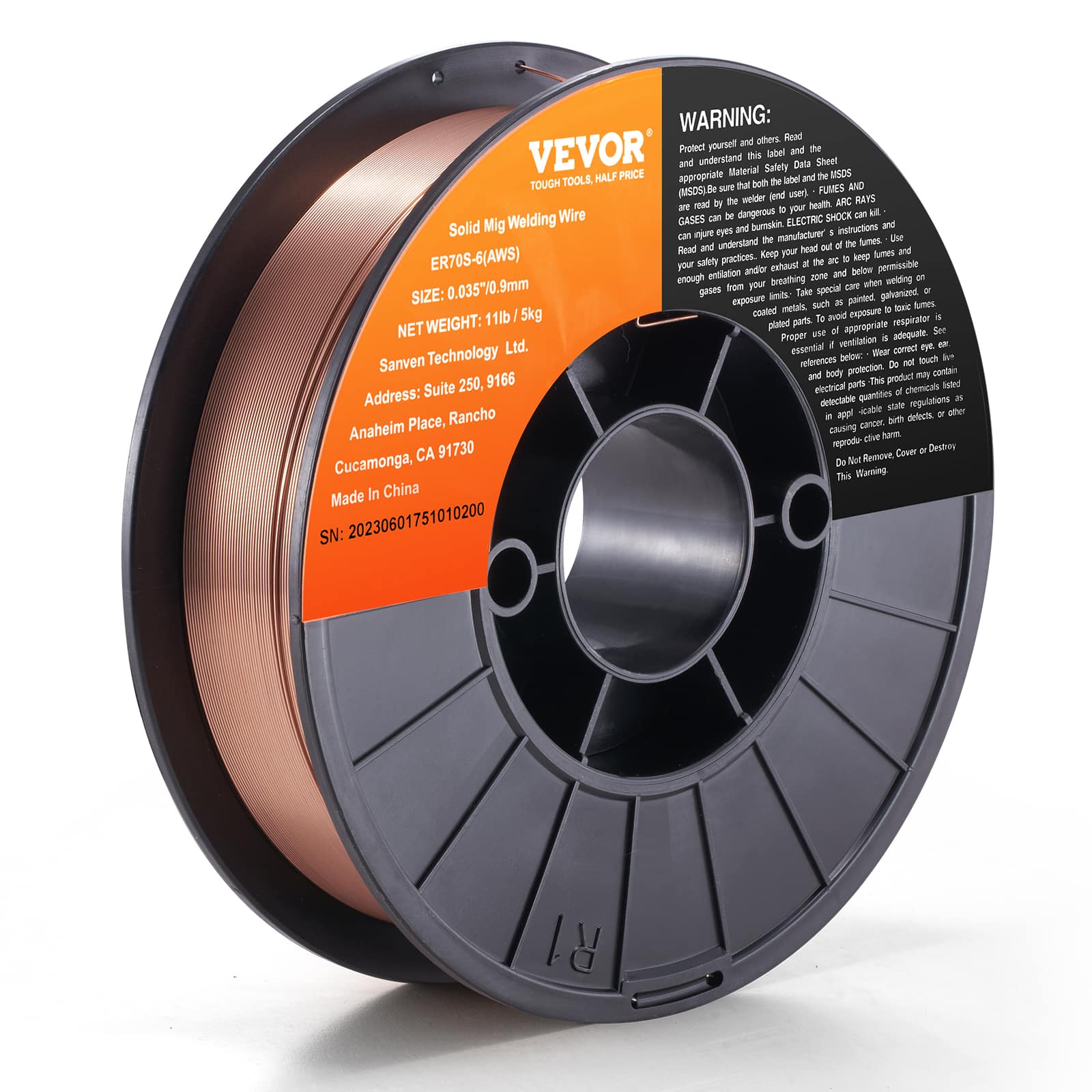 VEVOR - Solid MIG Welding Wire, ER70S-6 0.035-inch 11LBS with Low Splatter and High Levels of Deoxidizers for All Position - Black;Bronze price history on PriceWatchPro
