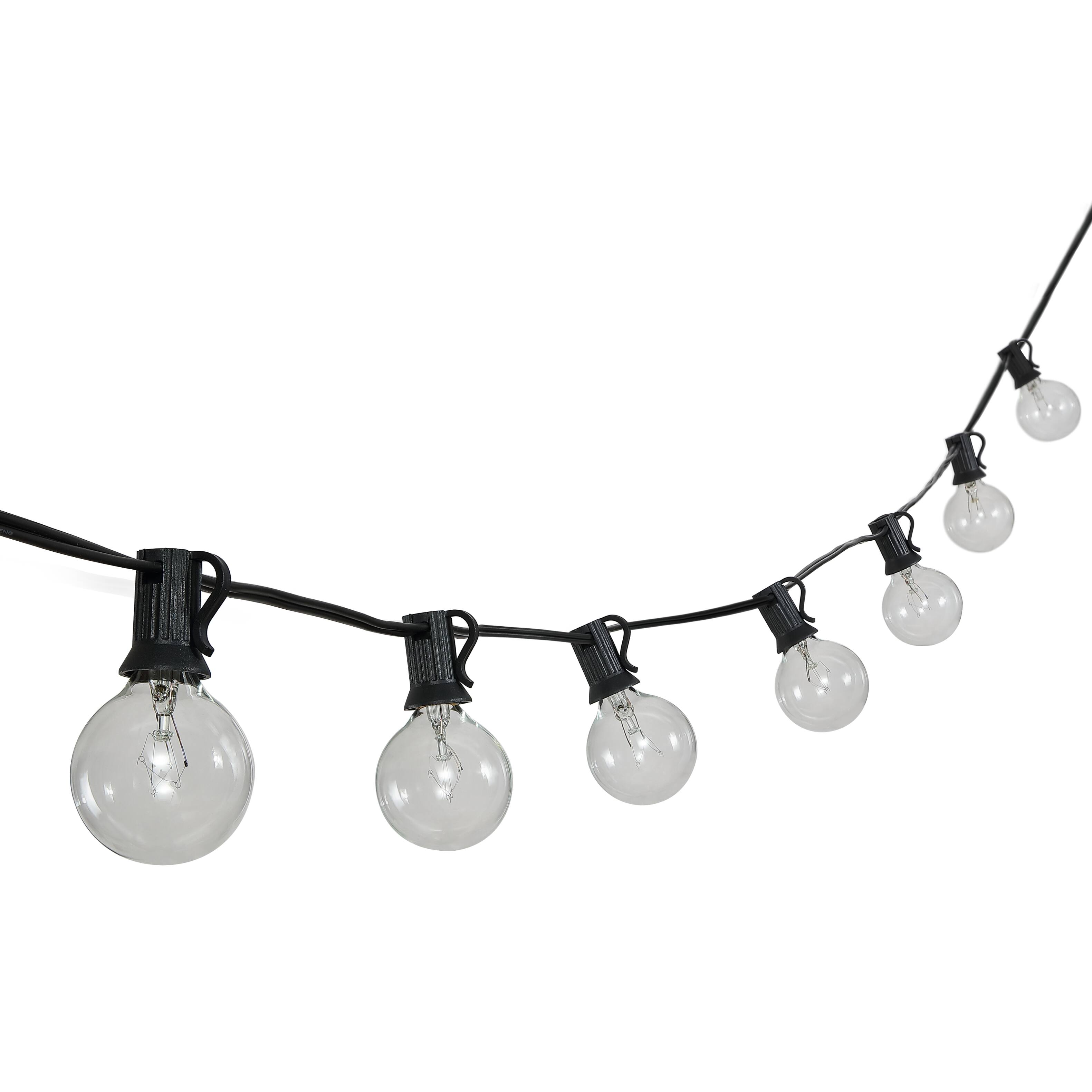 Alt View 5. Jonathan Y - 25-Light Indoor/Outdoor 25 ft. Contemporary Rustic LED G40 Bistro Globe Bulb String Lights, Black - Black.
