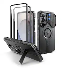 Dexnor - Case for Samsung Galaxy S26 Ultra with Camera Cover, Screen Protector, Compatible with MagSafe, Shockproof Bumper Cover - Black