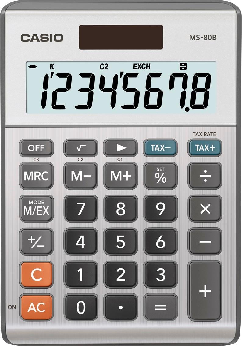 Front. Casio - Desktop Calculator - Silver.