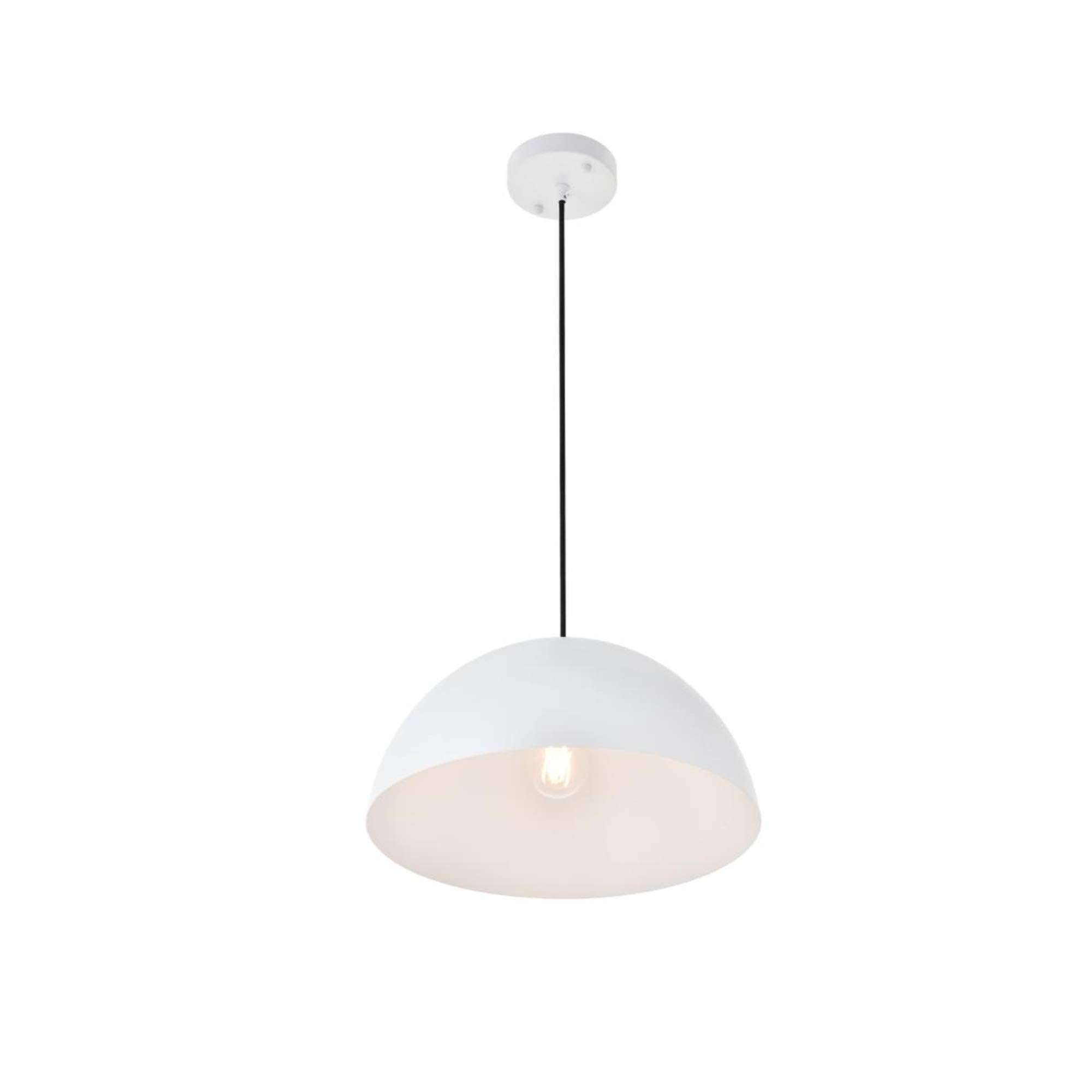 Alt View 3. Living District - Forte 1 light White Pendant - White.
