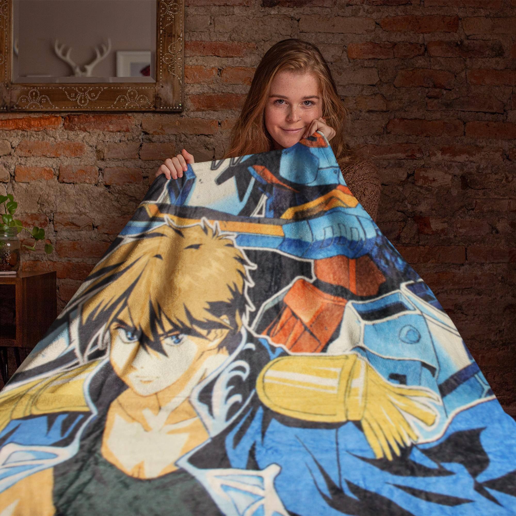 Alt View 5. Just Funky - Gundam Wing 45 x 60 Inch Fleece Throw Blanket & Sticker - Multi-Color.