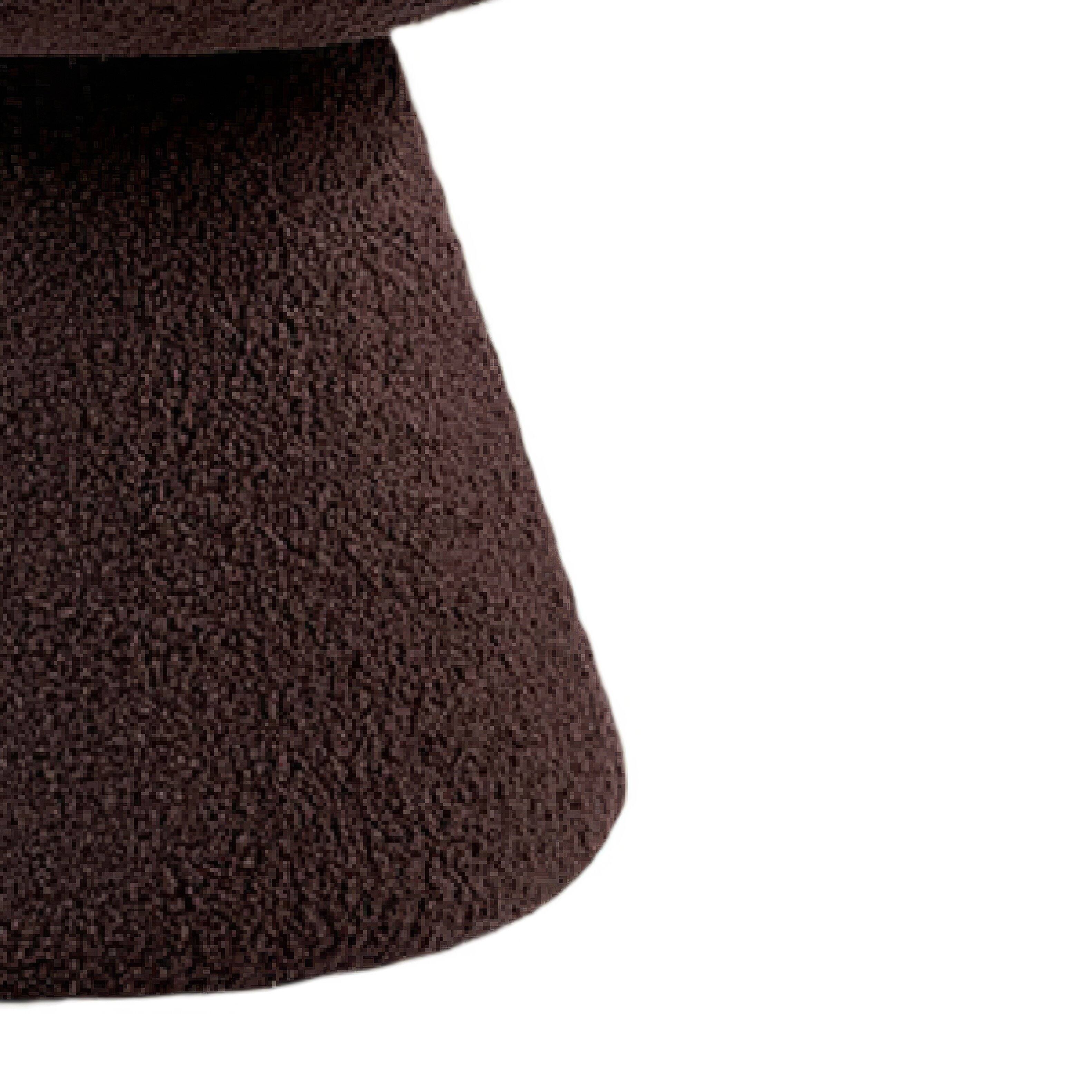 Left. Manhattan Lane - Xyna Mushroom-shaped Ottoman Stool with Pedestal Base,  Fabric - Brown.