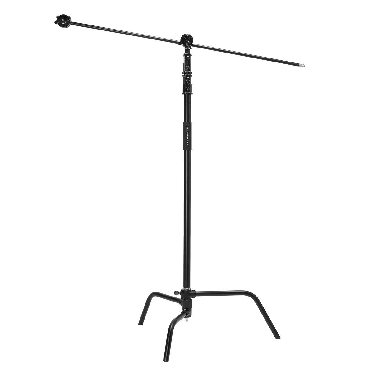 Alt View 2. Flashpoint - Flashpoint 10.5' C Light Stand on Turtle Base Kit with Two Tier Spring Loaded Riser Column, 40' Grip Arm, Two 3' Gobo.