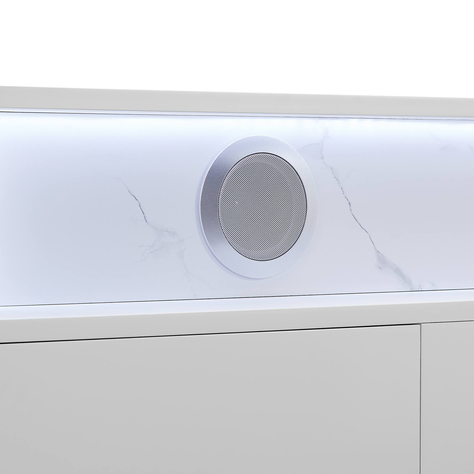 Alt View 7. Boyel Living - 87-in White Electric Fireplace Entertainment Unit with Bluetooth Speaker LED Lighting and Crystal Rock Display - White.