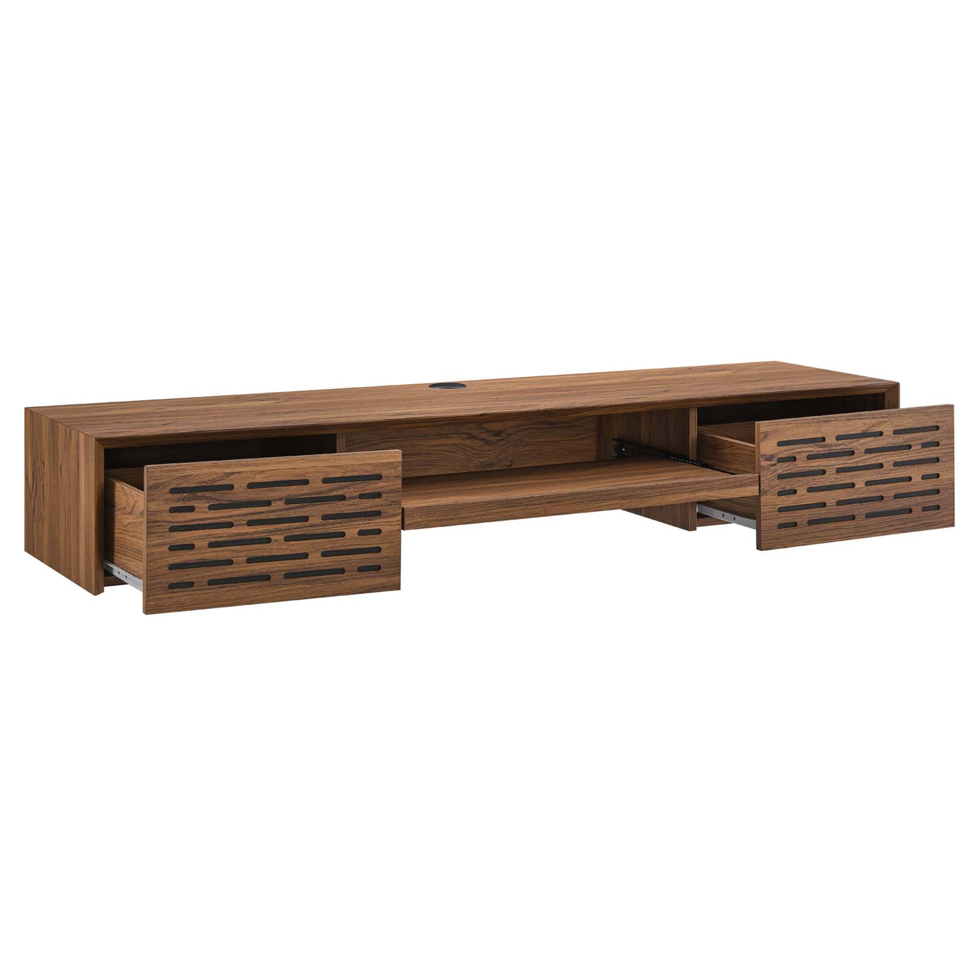 Alt View 1. Modway - Merit 60" Wall Mount Wood Office Desk by Modway - Walnut.