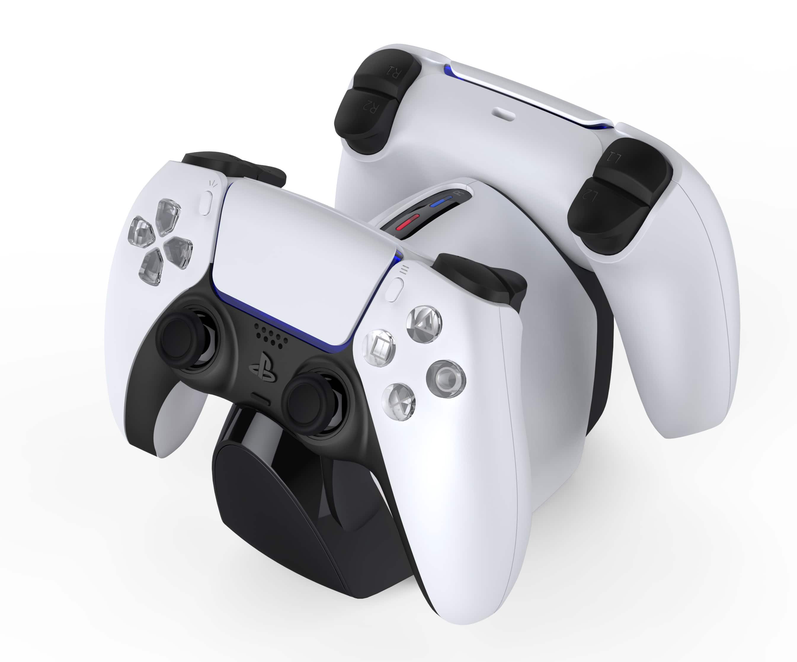 Cluzine - PS5 Controller Dual Charging Dock Fast Charger with Smart Protection Chip & LED Indicators