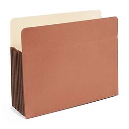Staples - Reinforced File Pocket, 7" Expansion, Letter Size, 5/Box - Brown