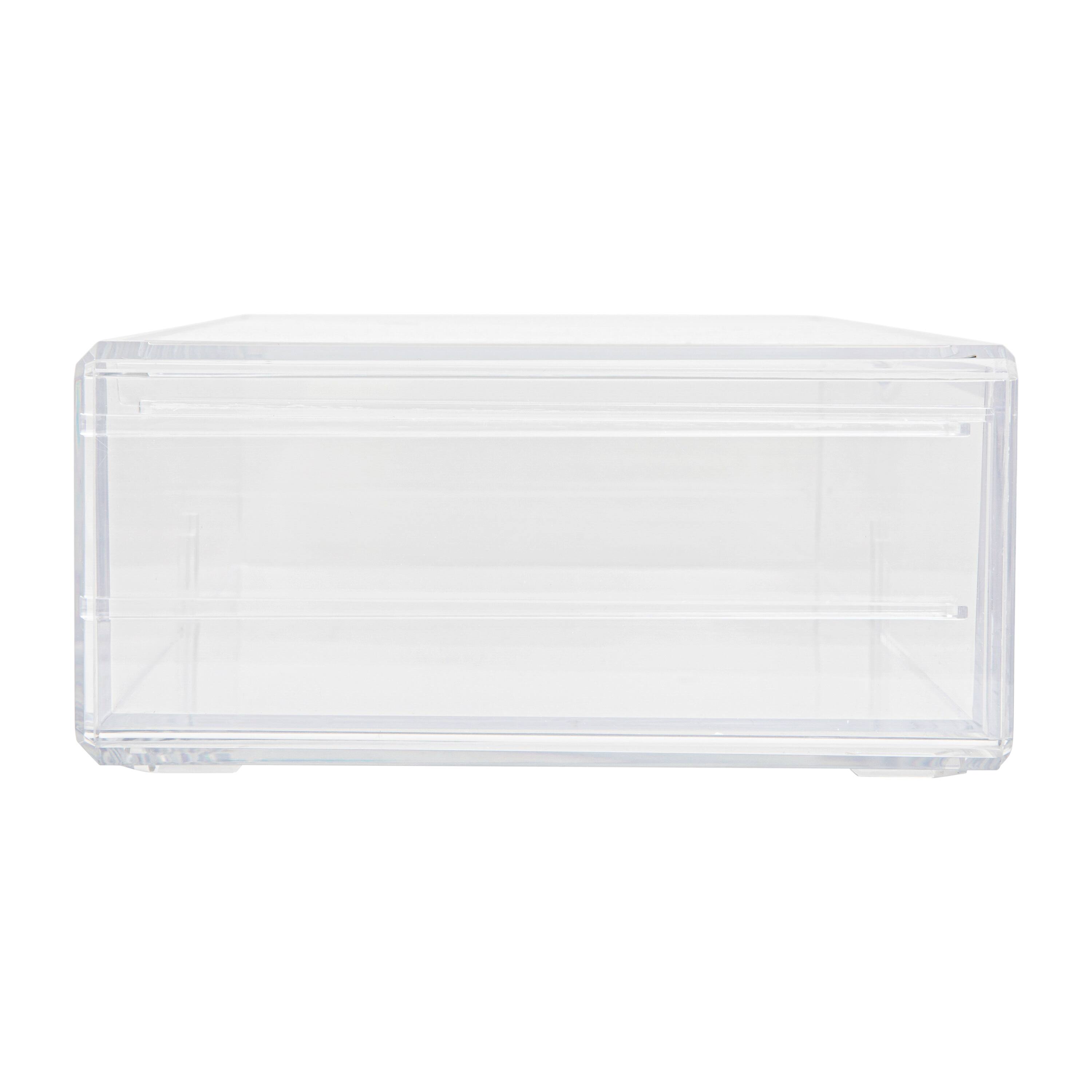 Alt View 17. Martha Stewart - Brody Desktop Organization Box with 2 Half Moon Opening Pullout Drawers-Clear Plastic - Clear.