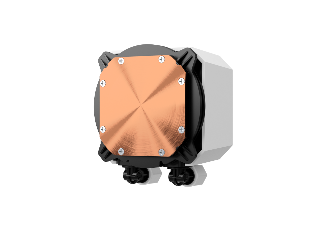 Alt View 9. ASRock - ASRock AIO Pro White 240 ARGB 27mm radiator, ARGB waterblock, ARGB Hub-lighting fan, white version - White.