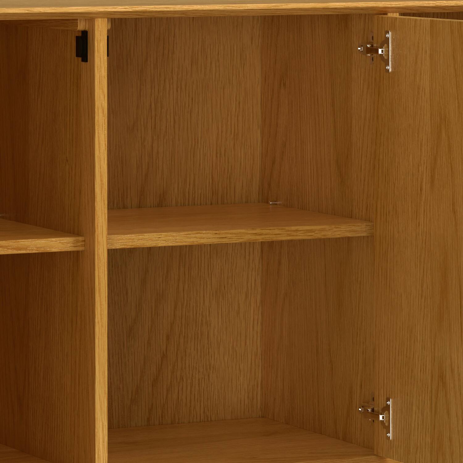 Alt View 6. Simpli Home - Banting 3 Door Sideboard Buffet in Natural Oak - Natural Oak.