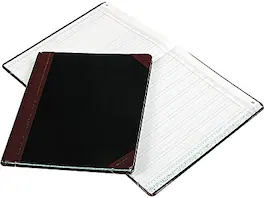Boorum & Pease - 1602 1/2 Series Columnar Book, 12 Columns, 10.13" x 12.25", 75 Sheets/Book - Black