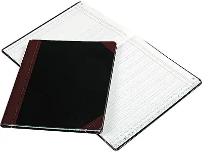 Front. Boorum & Pease - 1602 1/2 Series Columnar Book, 12 Columns, 10.13" x 12.25", 75 Sheets/Book - Black.