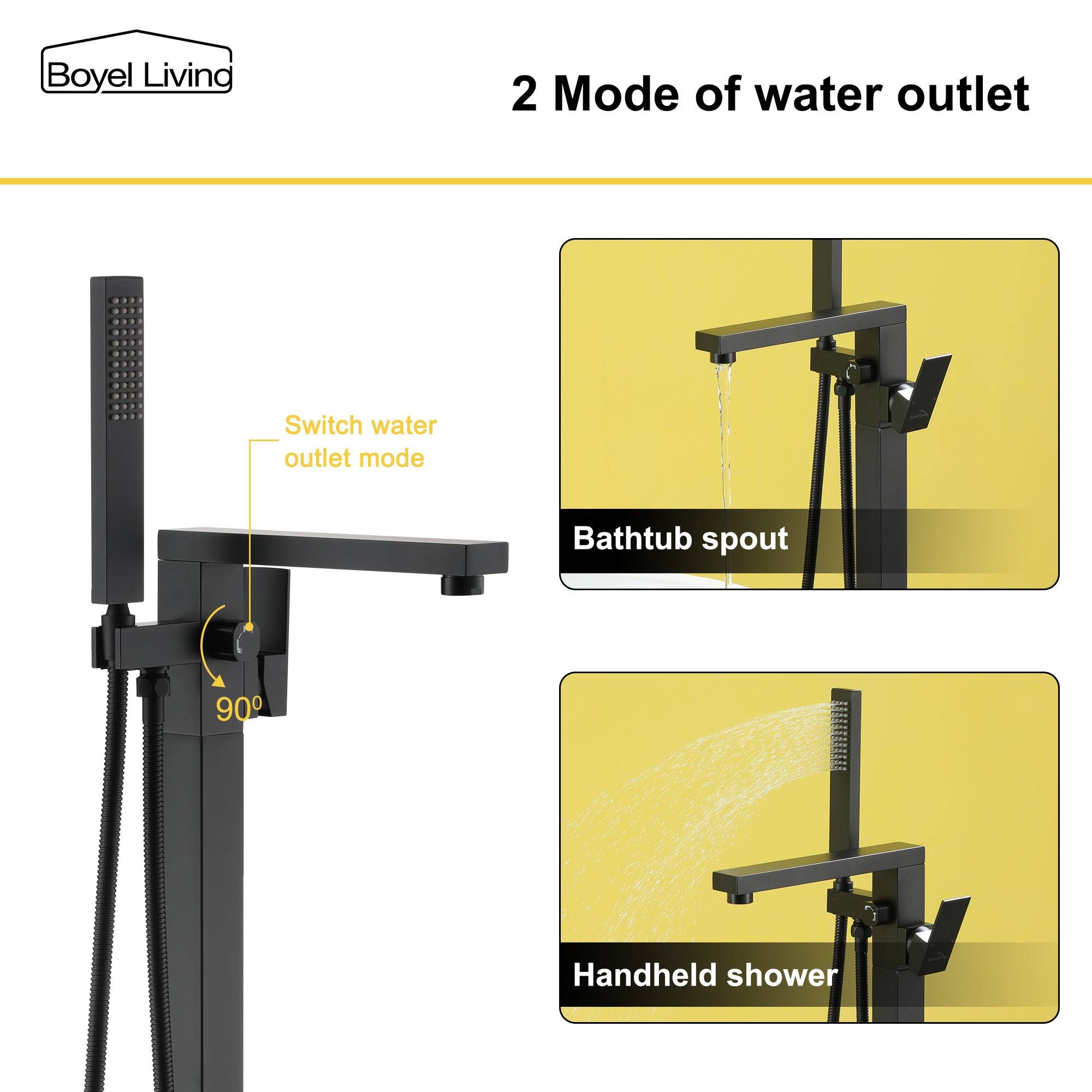 Boyel Living 2 Mode of water outlet Switch water outlet mode Bathtub spout Handheld shower