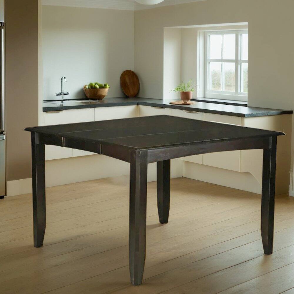 Angle. FurniFact - Elegant Counter Height Dining Table with Drop Leaf for Small Spaces - Cappuccino.