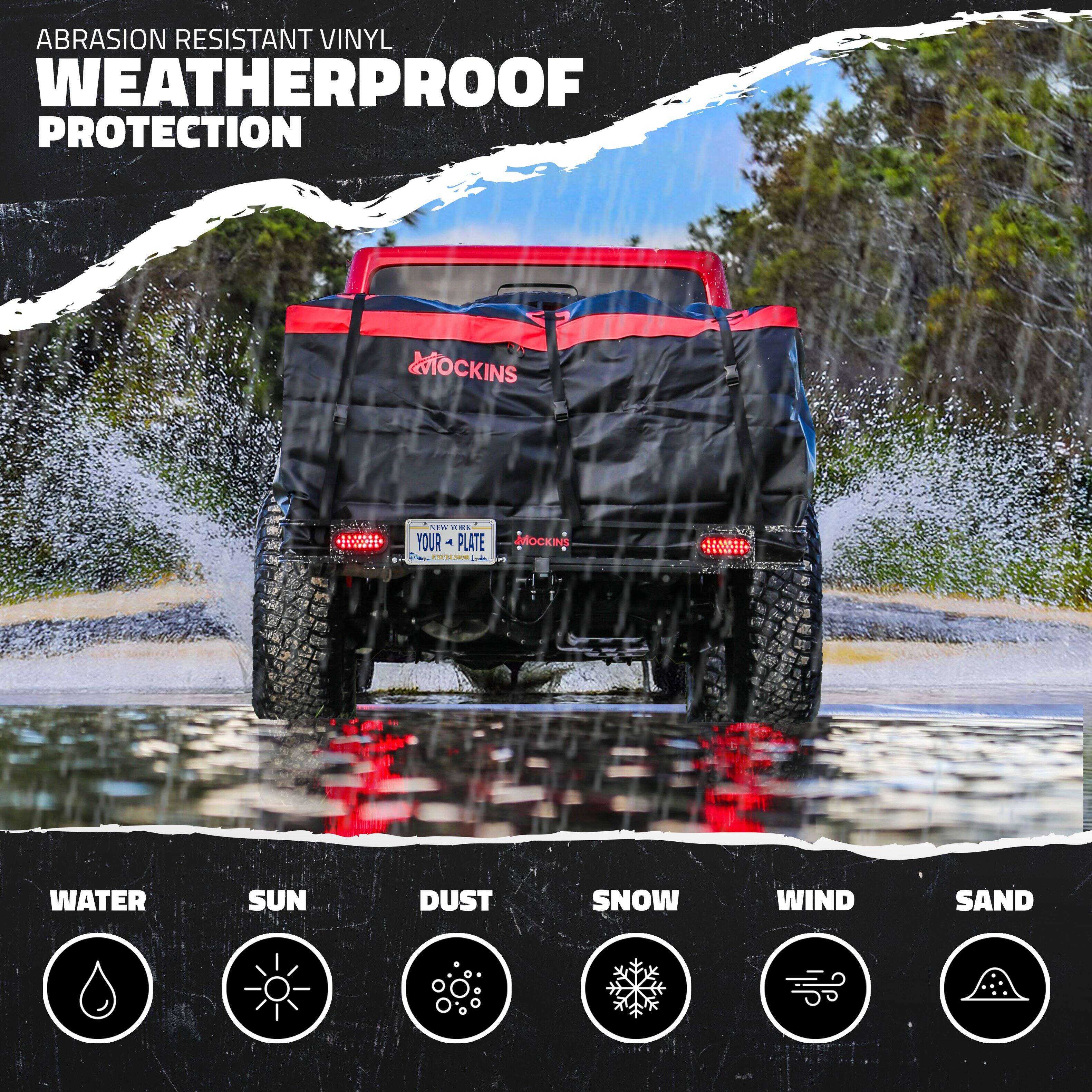 ABRASION RESISTANT VINYL  
WEATHERPROOF PROTECTION  

WATER  
SUN  
DUST  
SNOW  
WIND  
SAND