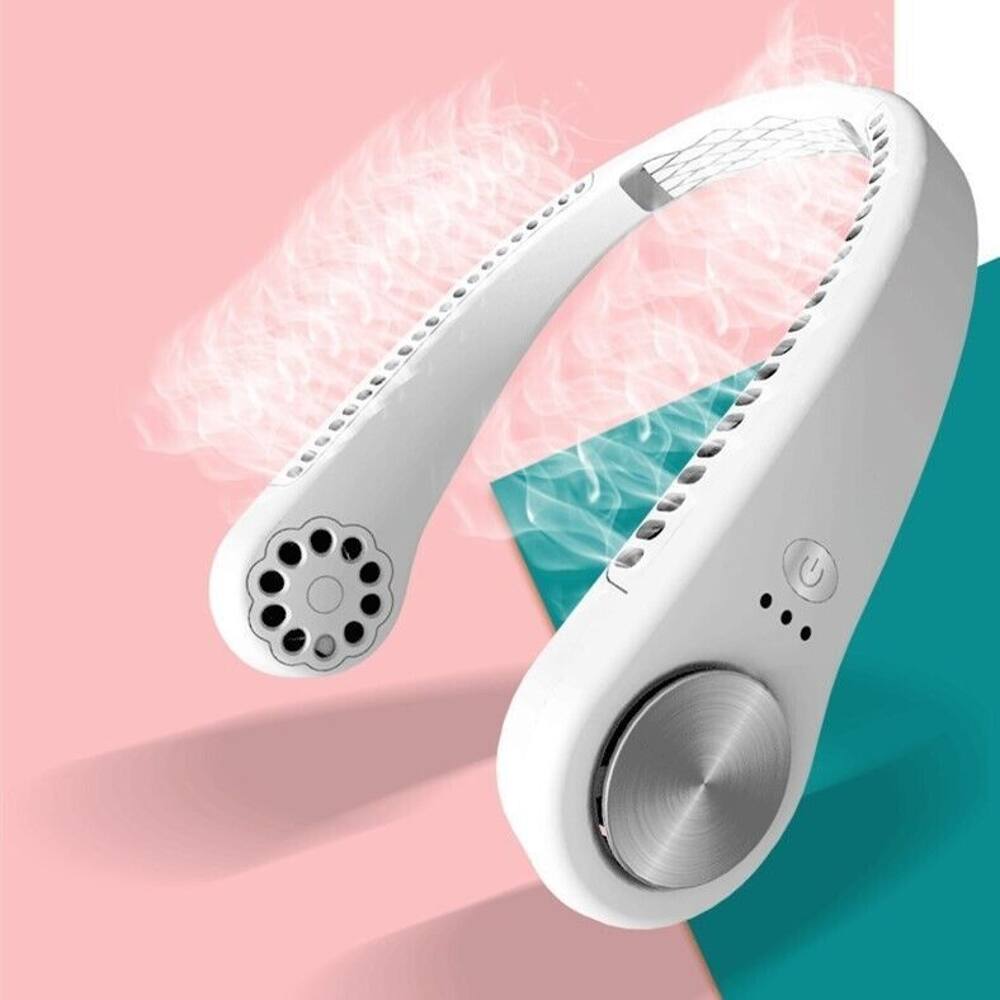 Alt View 8. Loheer - Loheer Portable Neck Fan Bladeless Wearable Personal Cooling Fan USB C Rechargeable Headphone Style Air Cooler.