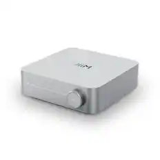 Front. WiiM - WiiM Amp Multiroom Streaming Amplifier with AirPlay, Google Cast, Alexa, Voice Control, Silver.