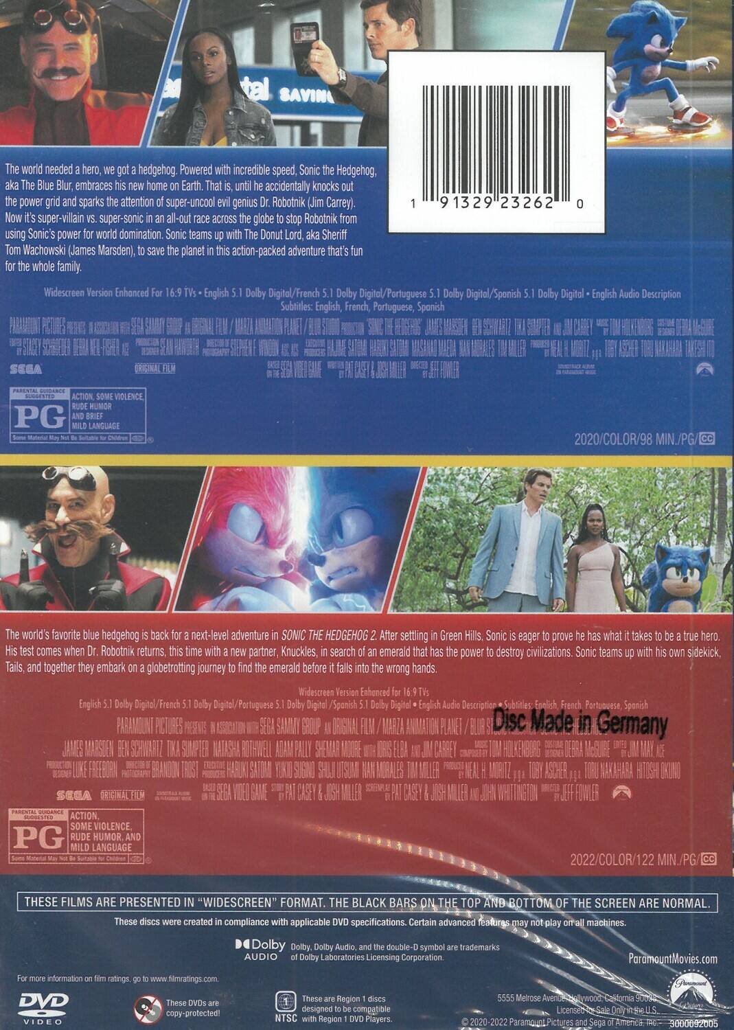 Alt View 1. Sonic The Hedgehog   - DVD.