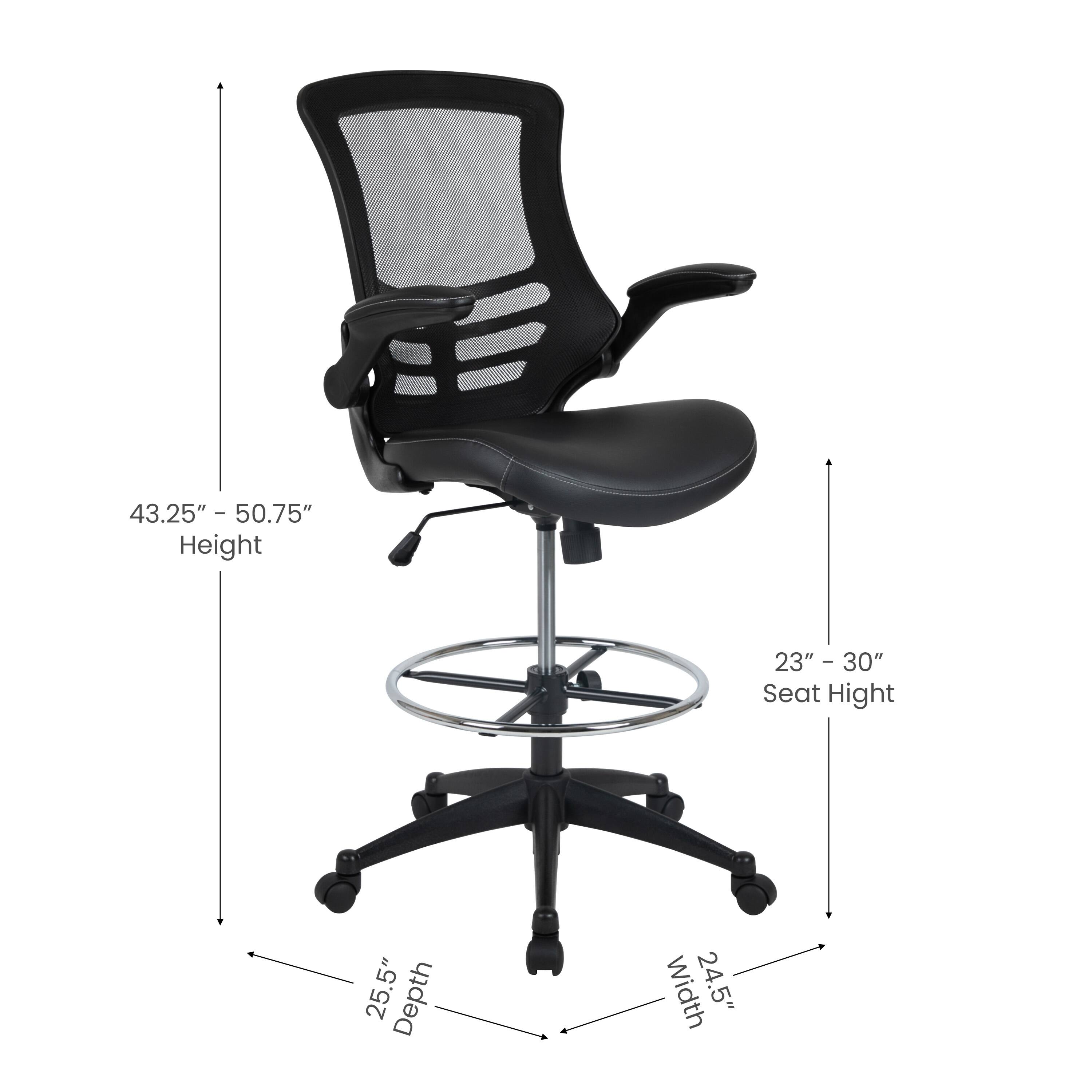 43.25" - 50.75" Height  
23" - 30" Seat Height  
25.5" Depth  
24.5" Width
