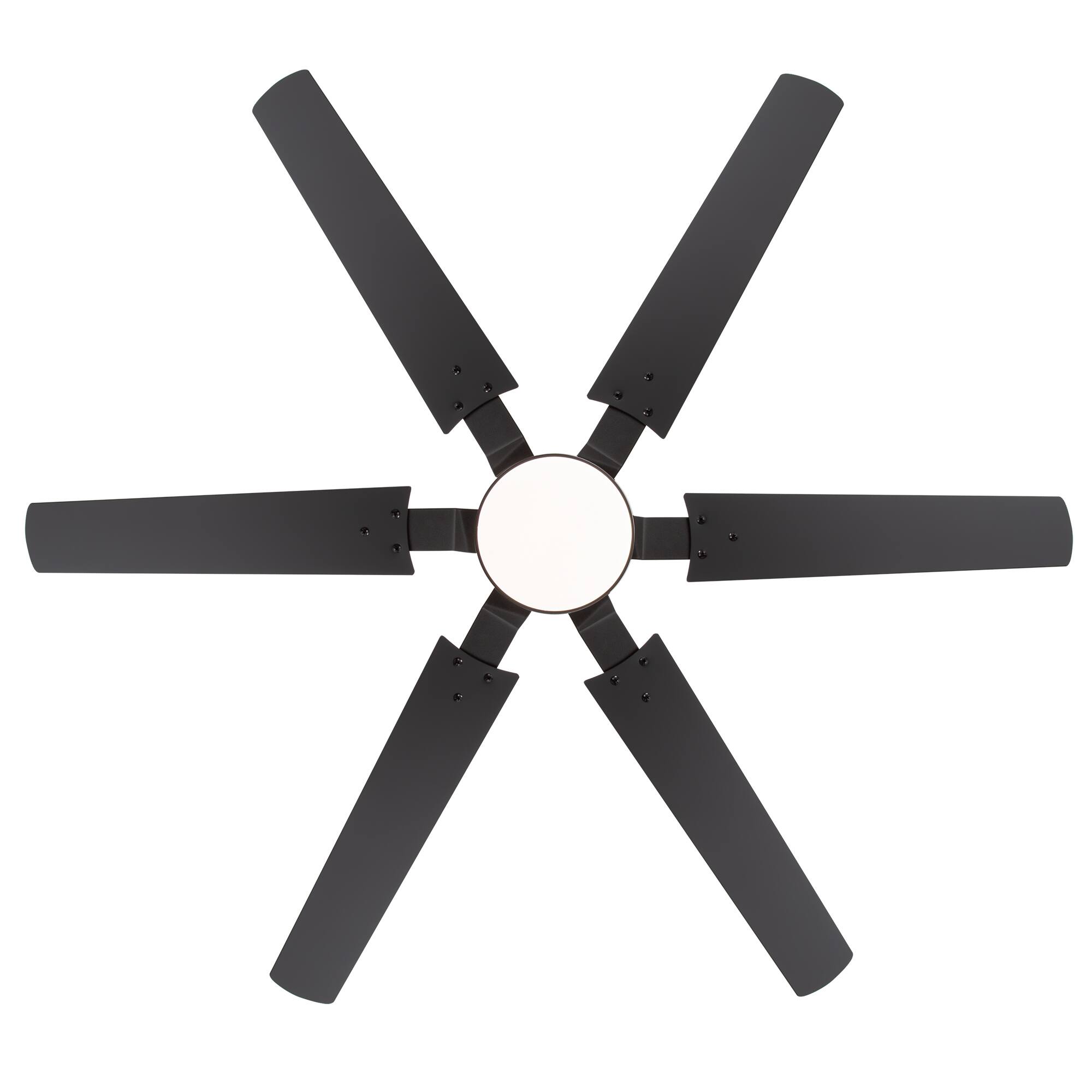 Alt View 10. Breezary - 46" 2-Pack Ceiling Fan with Integrated Light, 6 Plywood Blades, DC Motor, 6-Speed Remote, Timer with Memory - Matte Black and Dark Walnut Color.
