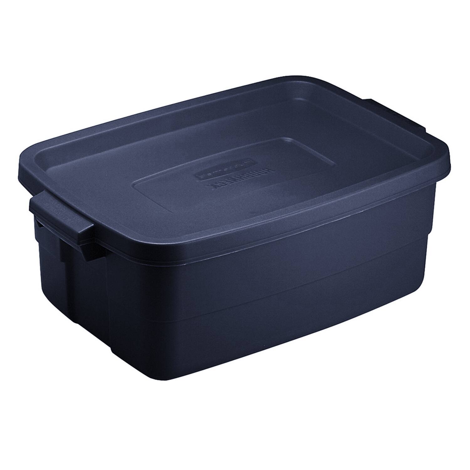 Alt View 10. RubberMaid - Rubbermaid 3 Gallon Stackable Storage Container, Dark Indigo Metallic (12 Pack) - Dark indigo metallic.