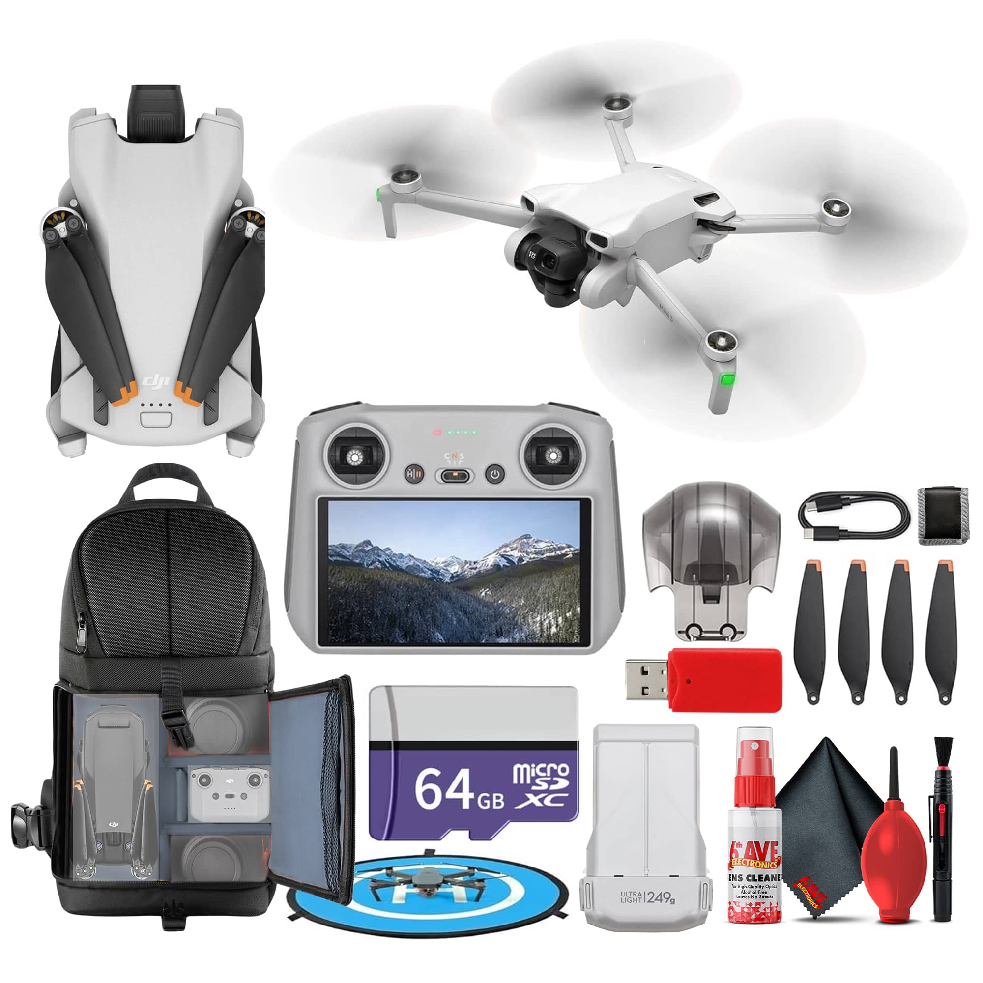 DJI - with RC Remote (CP.MA.00000587.01) + 64 GB Memory Card + More - Mini 3