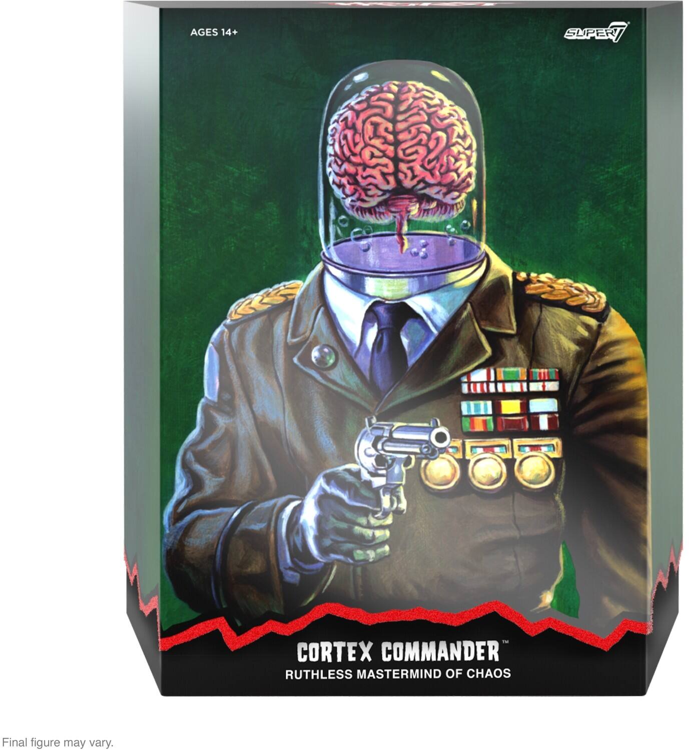 AGES 14+ SUPER7 CORTEX COMMANDER RUTHLESS MASTERMIND OF CHAOS Final figure may vary.