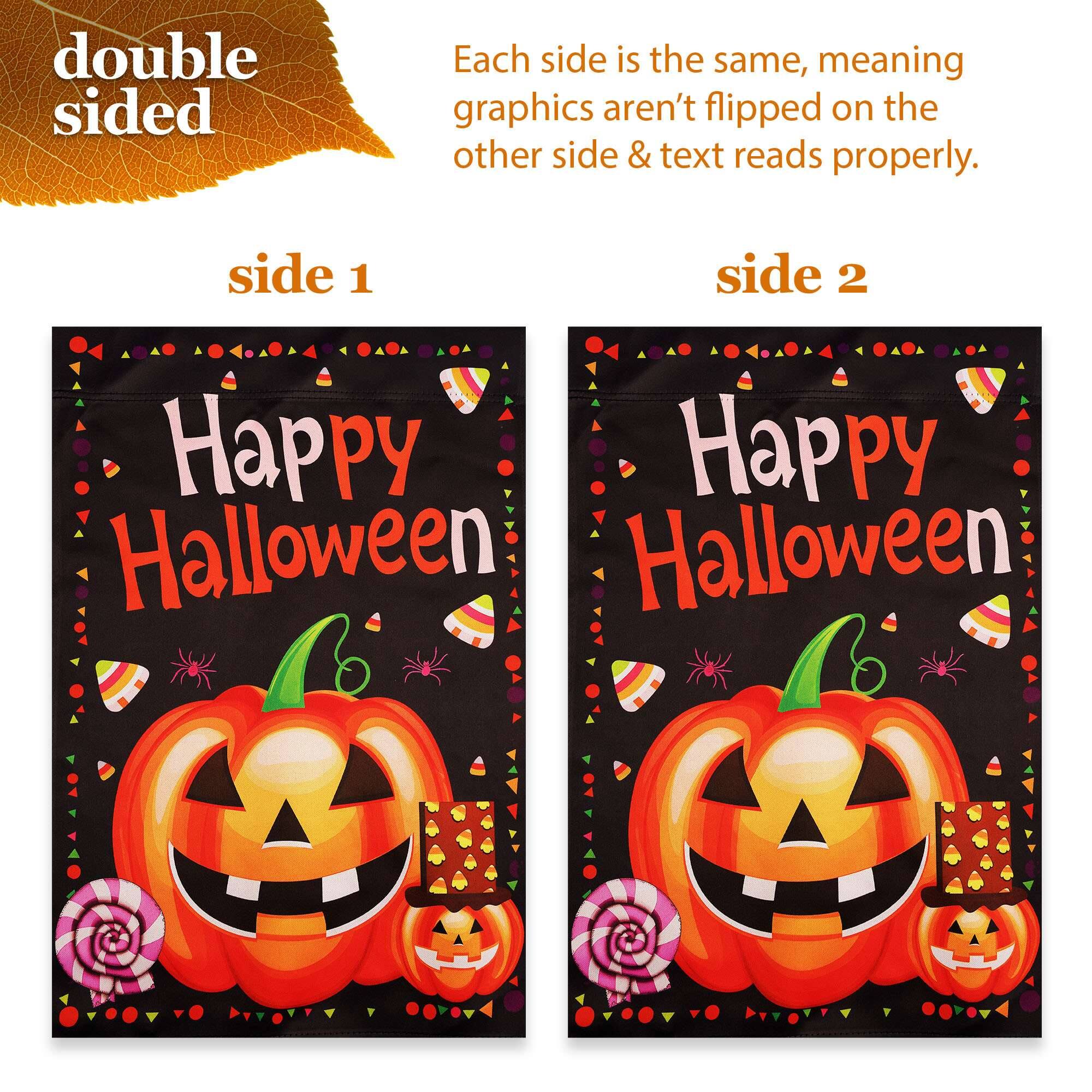 double sided

Each side is the same, meaning graphics aren't flipped on the other side & text reads properly.

side 1
side 2

Happy Halloween