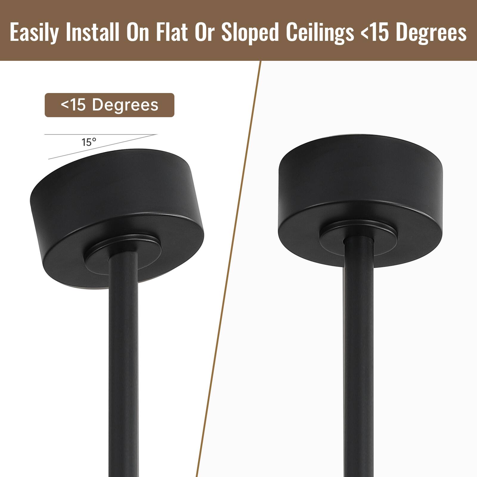 Easily Install On Flat Or Sloped Ceilings <15 Degrees

<15 Degrees

15°