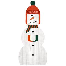 Fan Creations - Miami Hurricanes 31'' Snowman Leaner - White