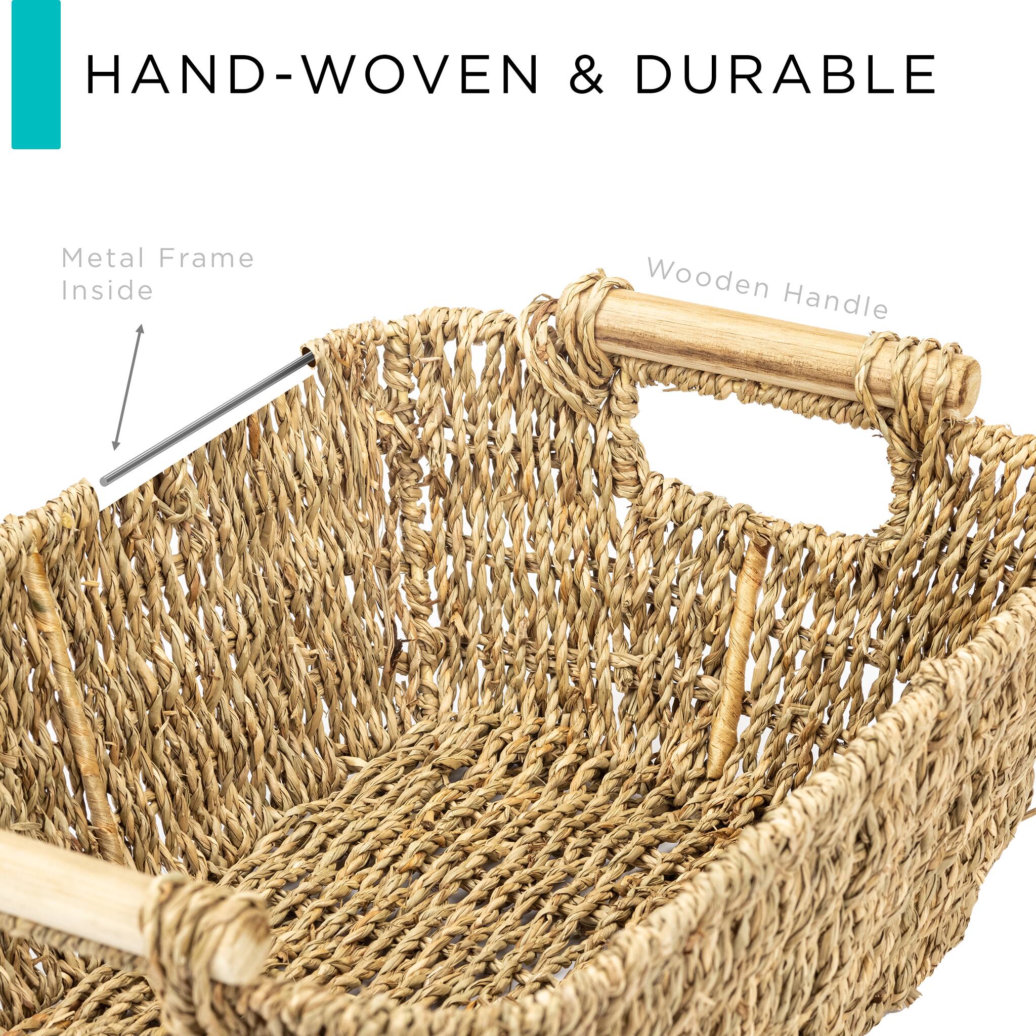 HAND-WOVEN & DURABLE

Metal Frame Inside

Wooden Handle