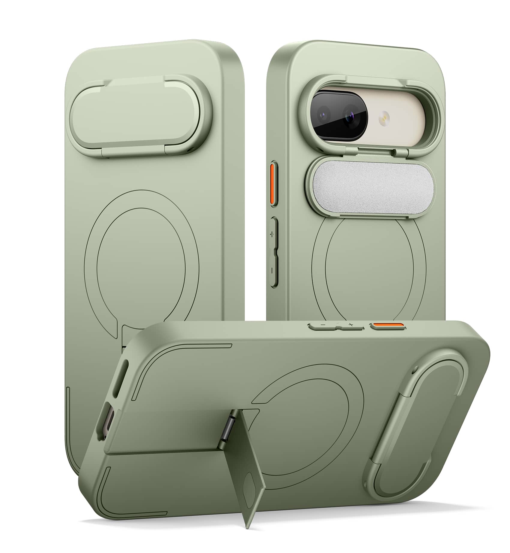 SURITCH - Phone Case for Google Pixel 9a, Compatible with MagSafe, Protective Cover with Camera Cover & Adjustable Metal Kickstand - Khaki Green price history on PriceWatchPro