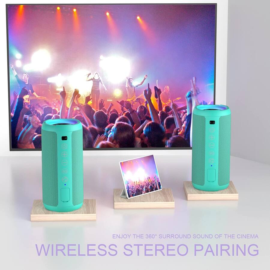 A Ritch Ux Designer Ortizan Portable Bluetooth Speaker, IPX7 Waterproof, TWS Stereo Pairing ...