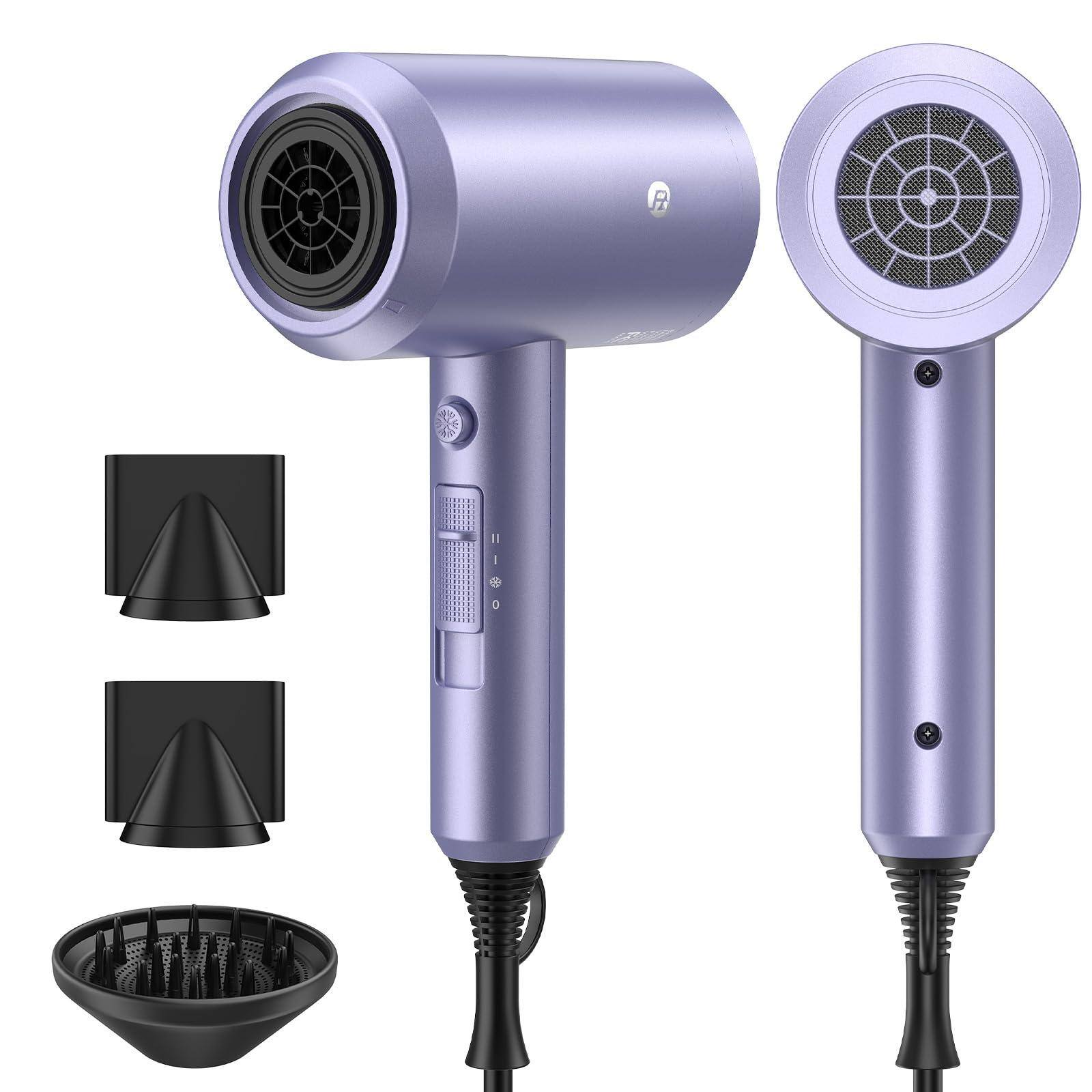 The Best Inks - 1800W Ionic Lightweight Travel Hair Dryer Professional Grade with Advanced Technology for Fast Drying - Lavender