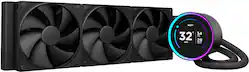NZXT - Kraken Elite 360mm 2024 Radiator Liquid Cooler (3 x 120mm F Fans) with 2.72" IPS Display - Black - Front_Zoom