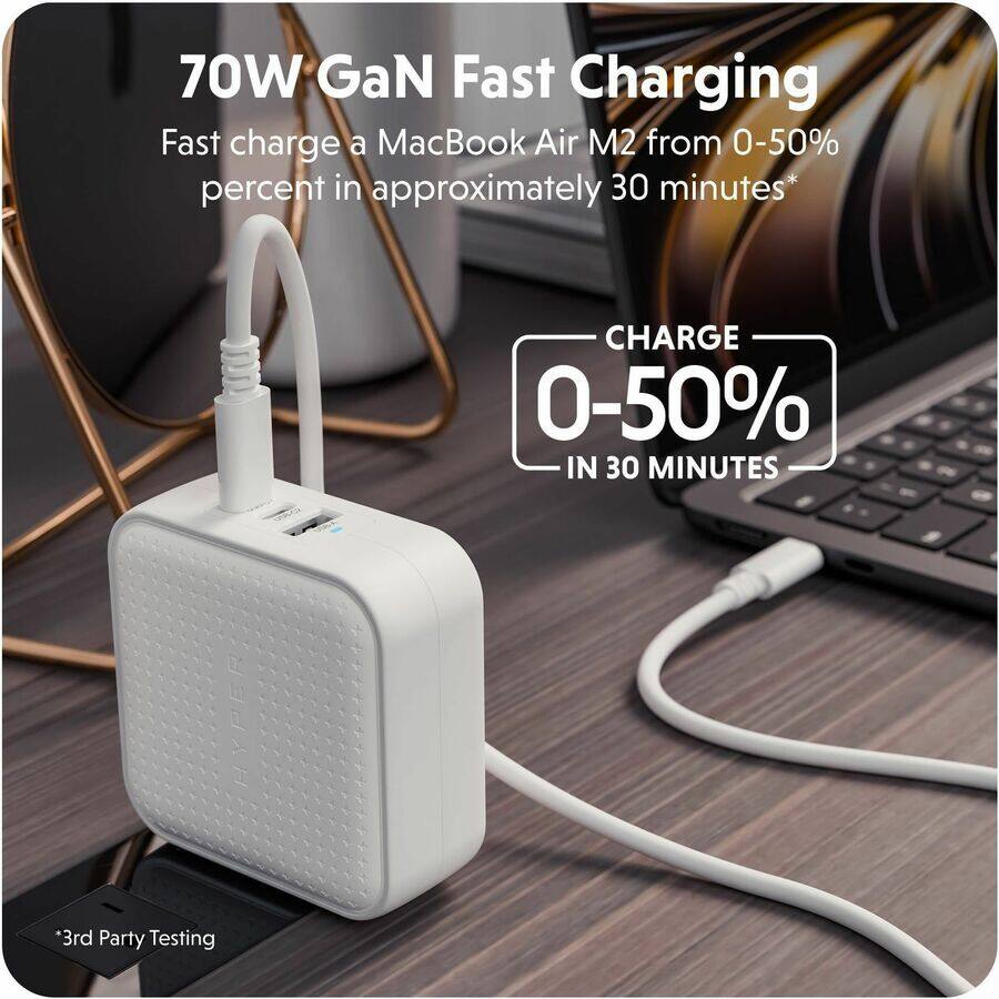 70W GaN Fast Charging

Fast charge a MacBook Air M2 from 0-50% percent in approximately 30 minutes*

CHARGE 0-50% IN 30 MINUTES

*3rd Party Testing