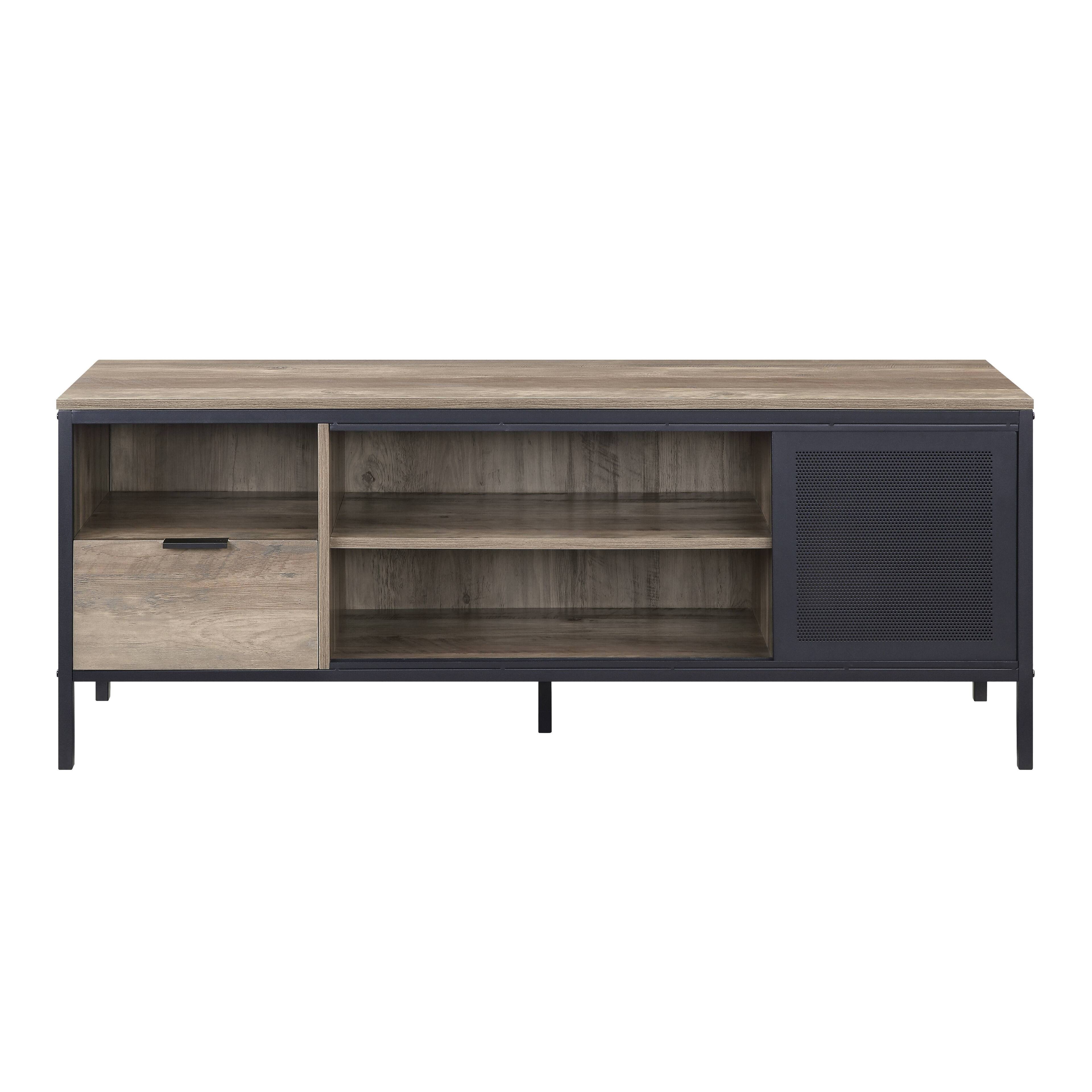 Alt View 6. Spaco - Spaco Rectangle TV Stand with Metal Frame, 1 Drawer and 3 Storage Compartments, Holds Up to 50 Inch TVs, for Living Room - Oak.