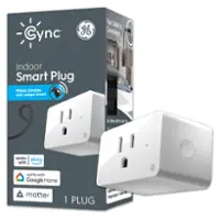 GE - Cync Indoor Smart Plug, Matter Compatible - White - Front_Zoom